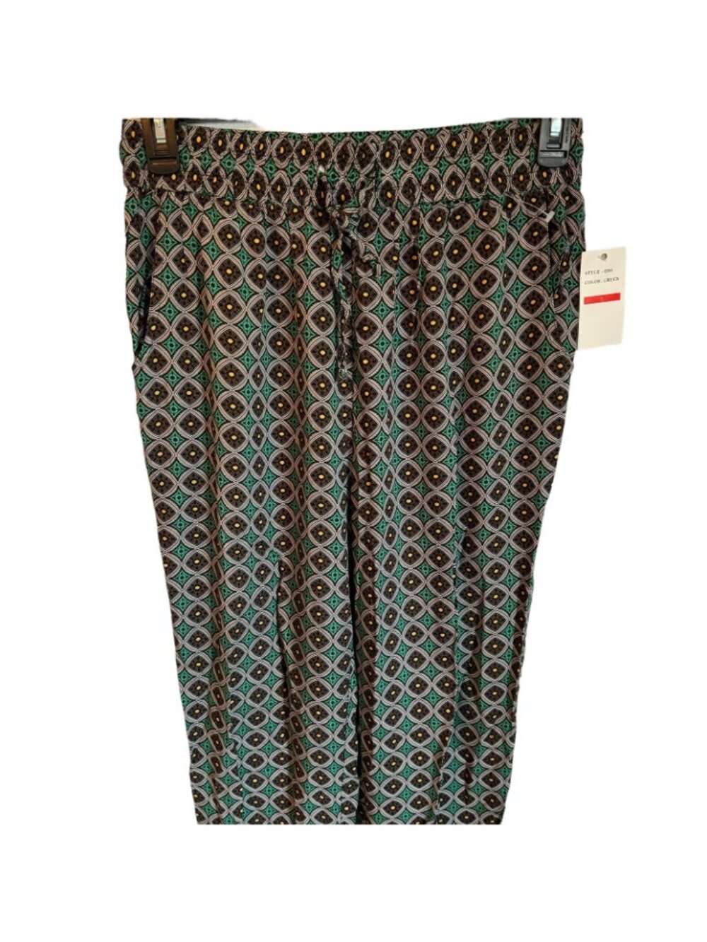 Kaktus Pants Size Large Green Multi High Waisted Women Pants. NWT - Picture 9 of 12